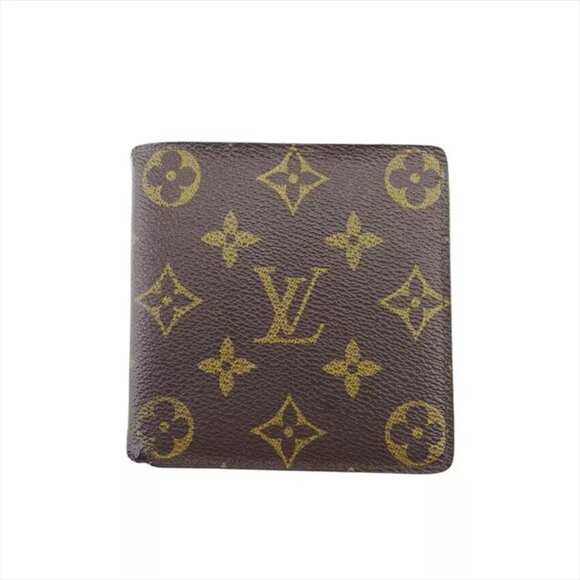 LOUIS VUITTON Bi -fold Wallet Monogram Monogram Canvas Authentic USED T21246 - Picture 1 of 11
